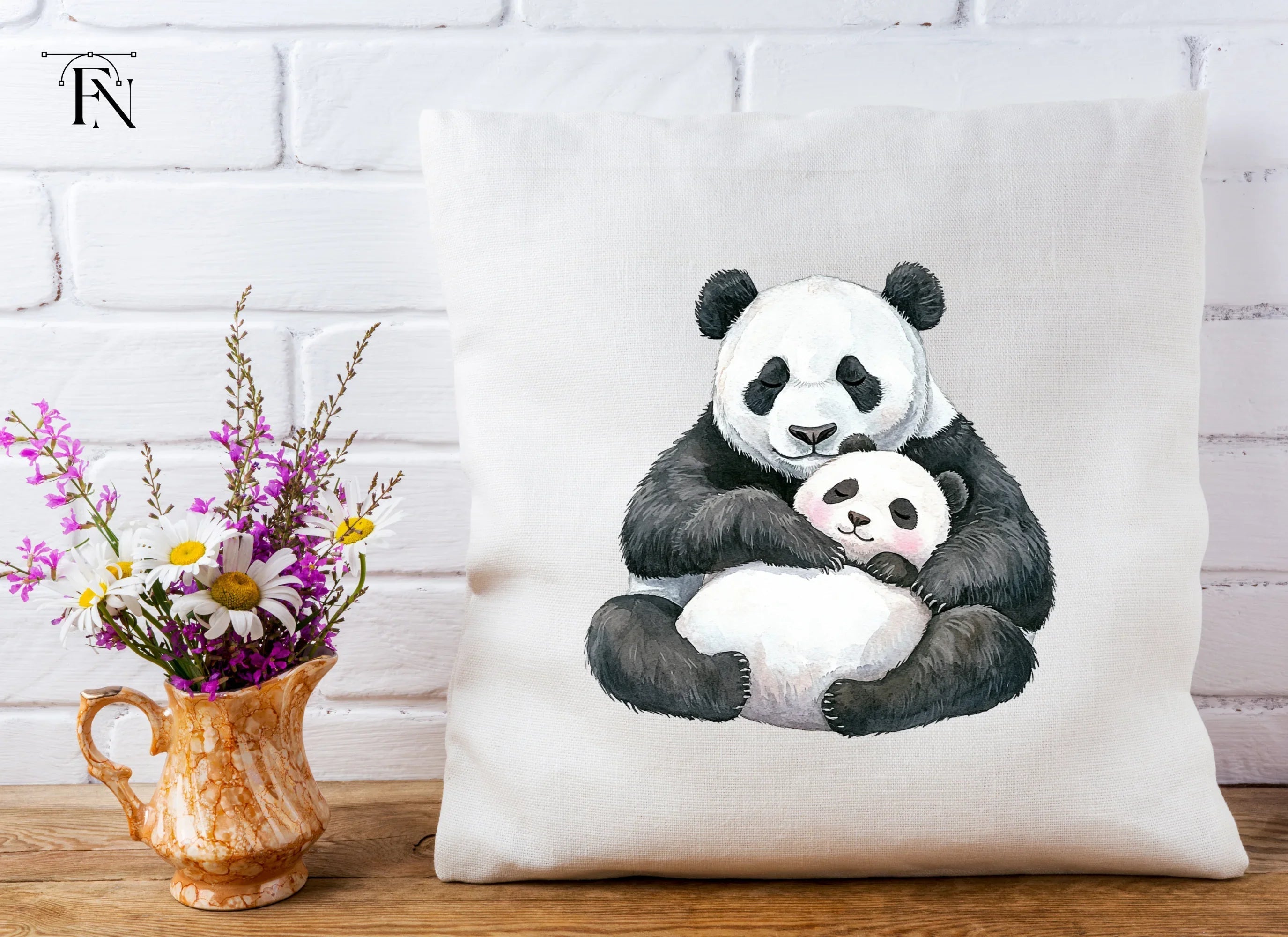 Sweet Panda Mom and Baby Clipart Bundle