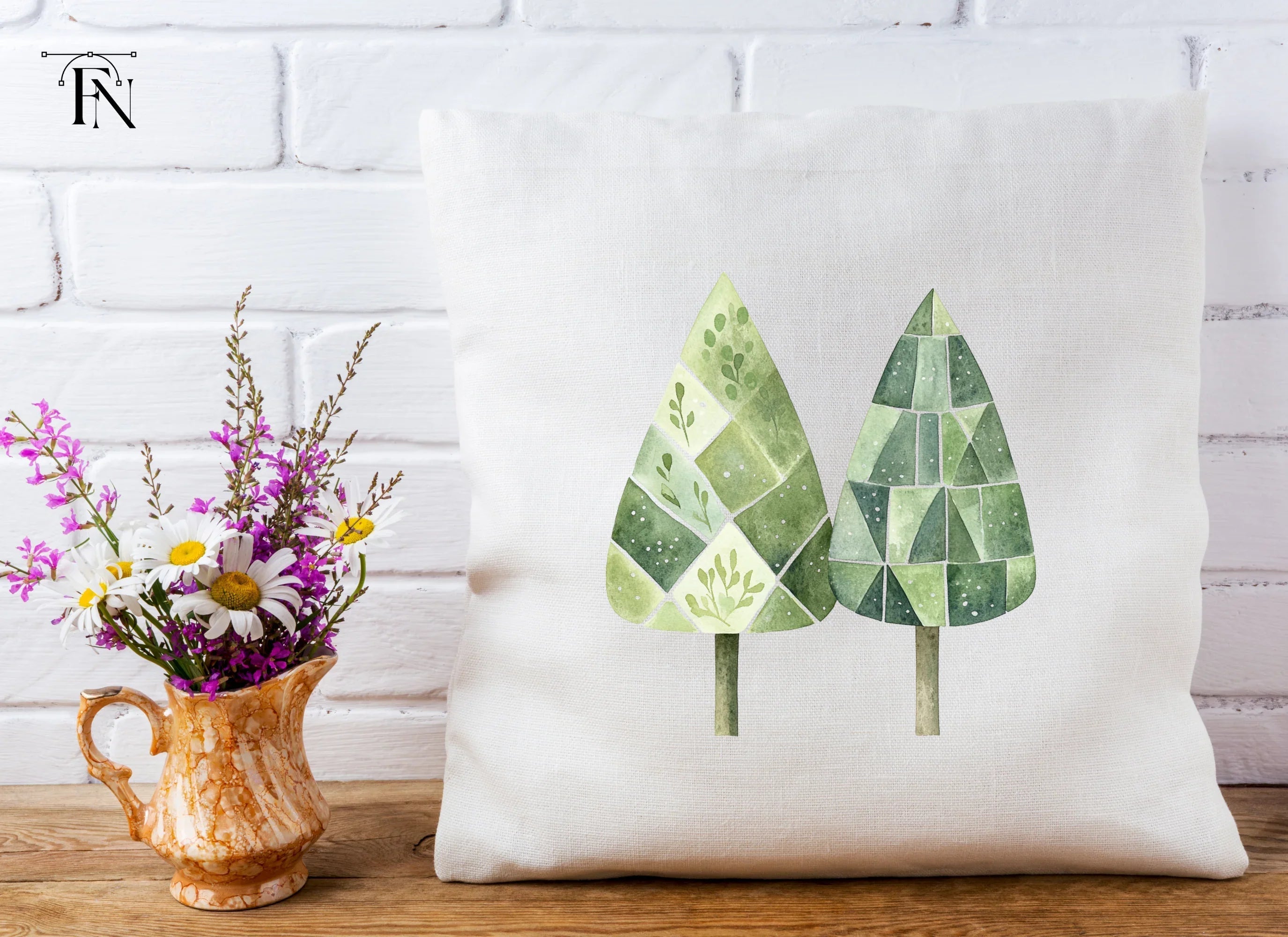 Abstract Forest Trees Clipart Bundle