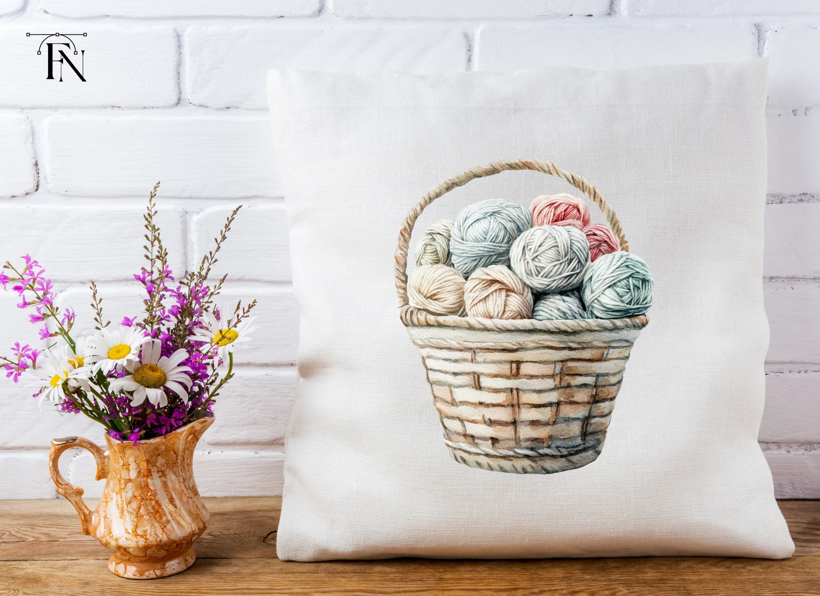 Yarn Baskets Clipart Bundle