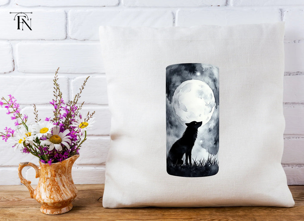 Howling Wolf Moon Night Scene Clipart Bundle