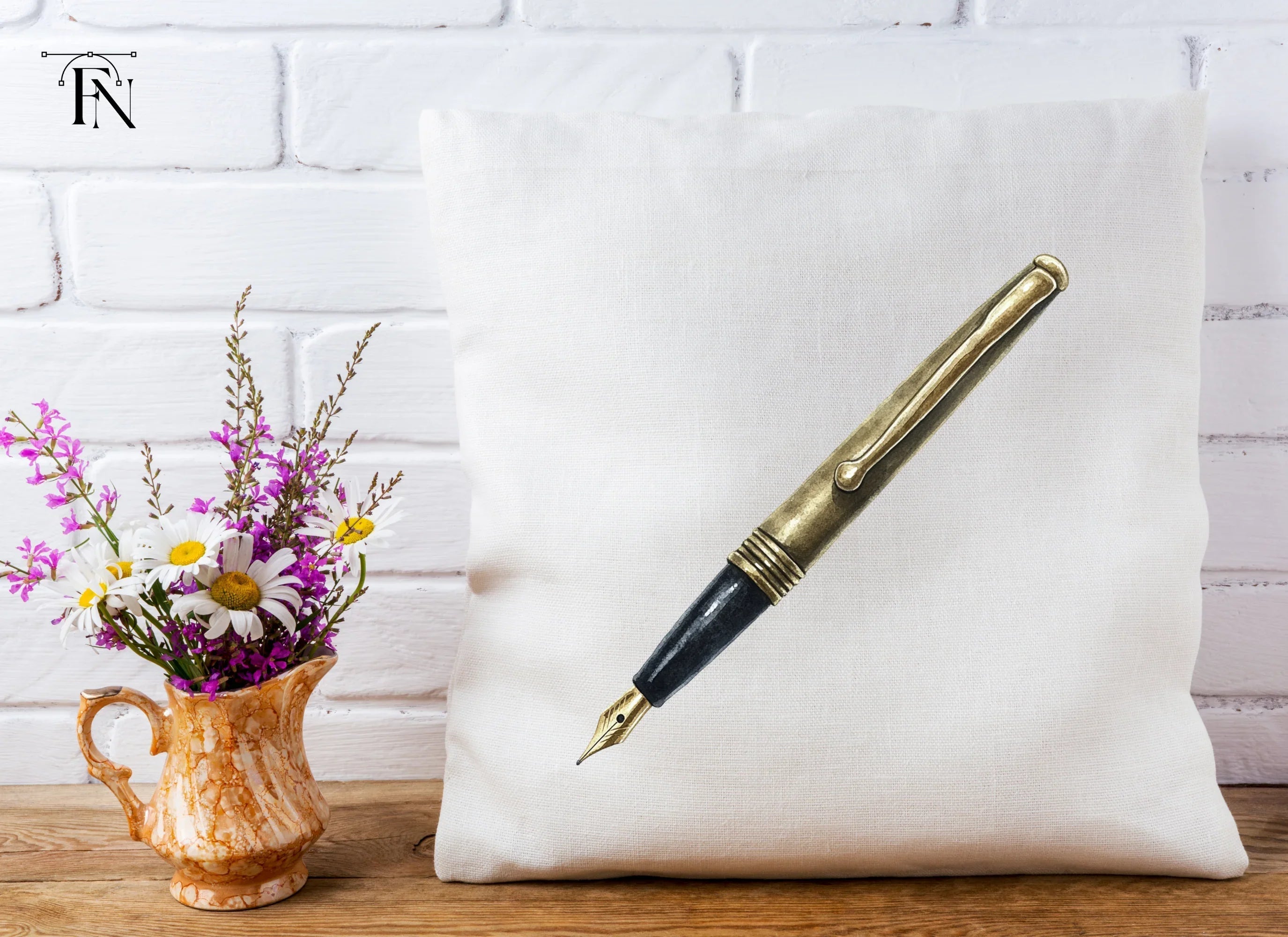 Elegant Vintage Fountain Pen Clipart Bundle