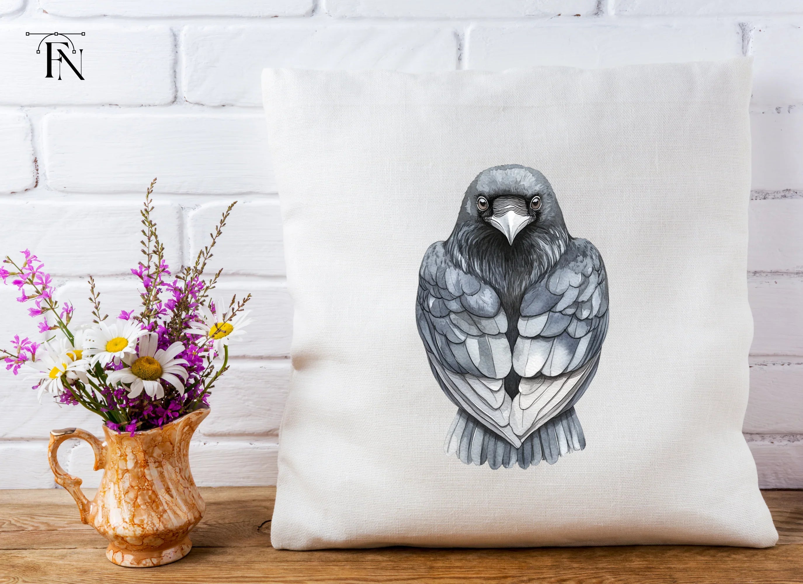 Front Facing Crow Clipart Bundle