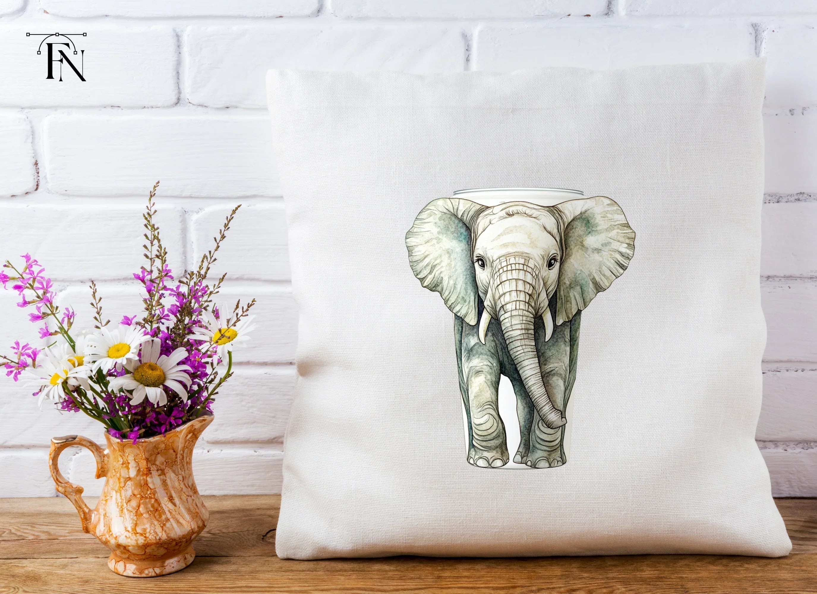 Baby Elephant Tumbler Clipart Bundle