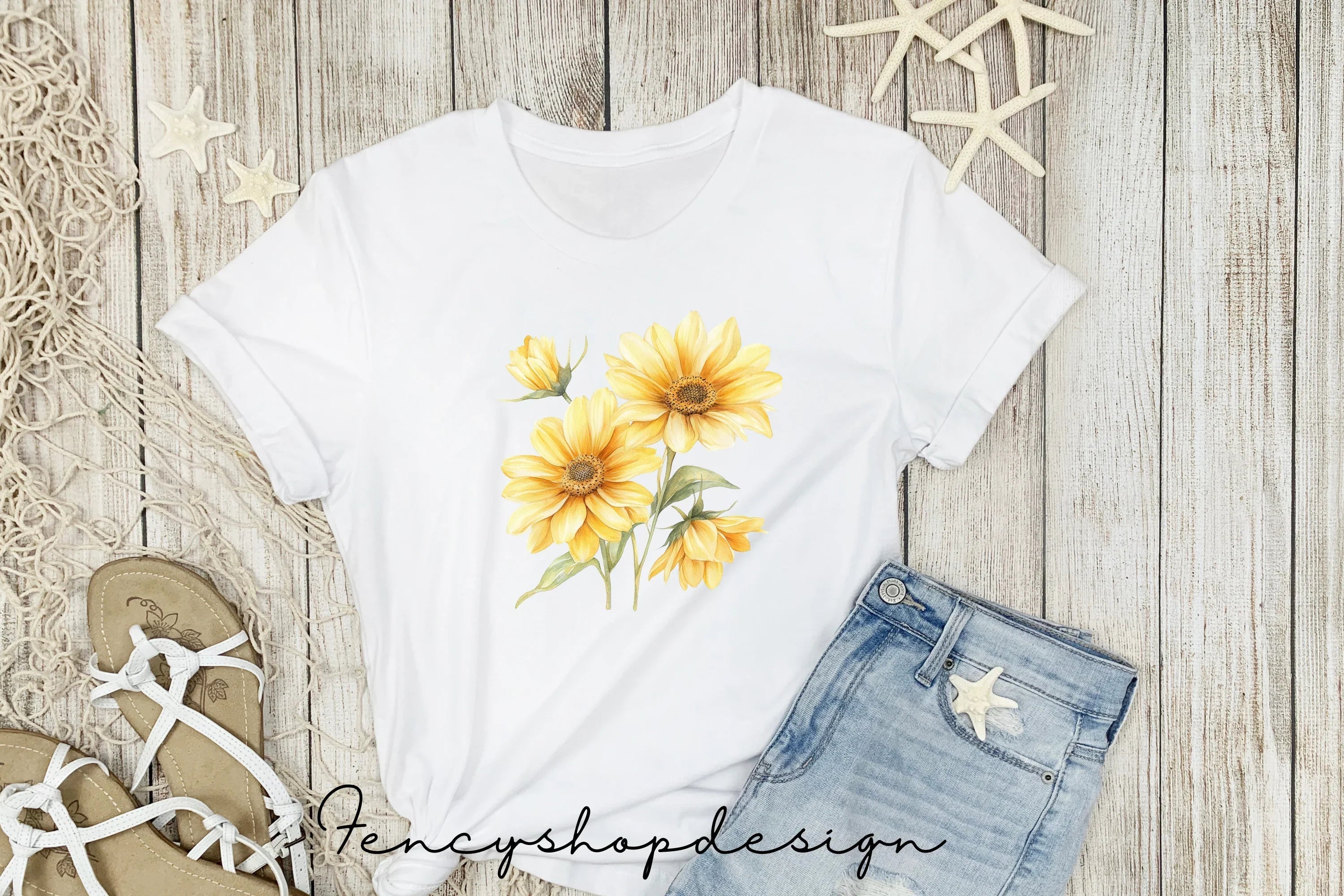 Yellow Flowers Clipart Bundle