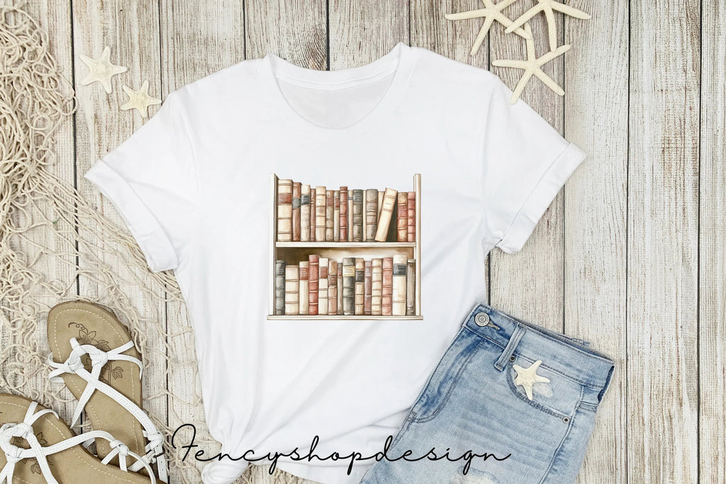 Vintage Bookshelf Clipart Bundle