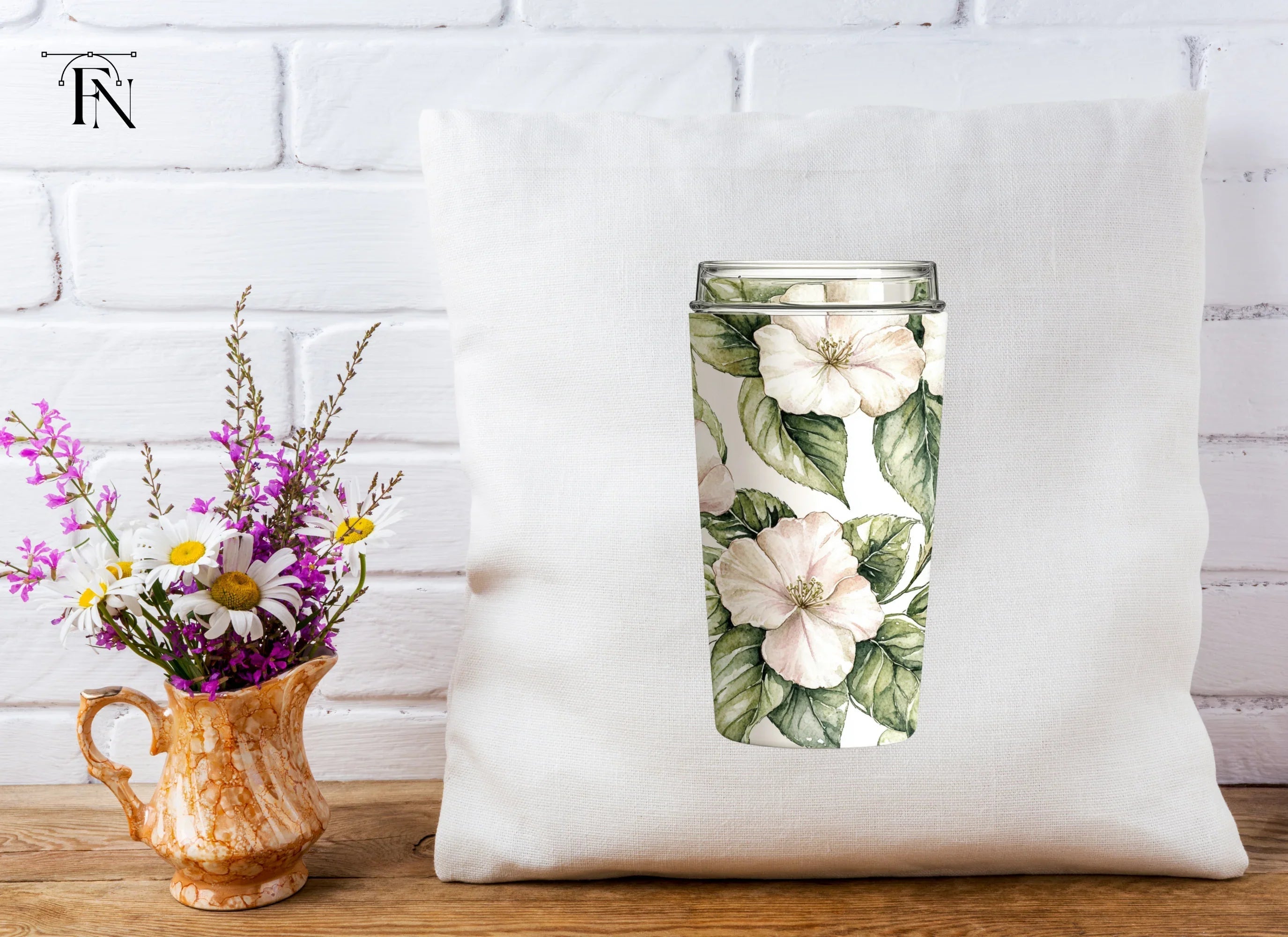 Elegant Floral Tumbler Clipart Bundle