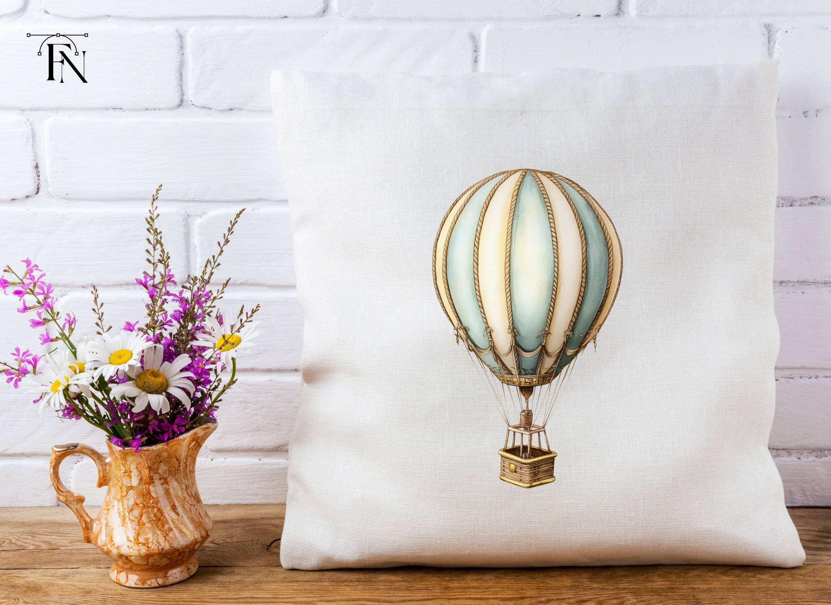 Vintage Hot Air Balloon Clipart Bundle