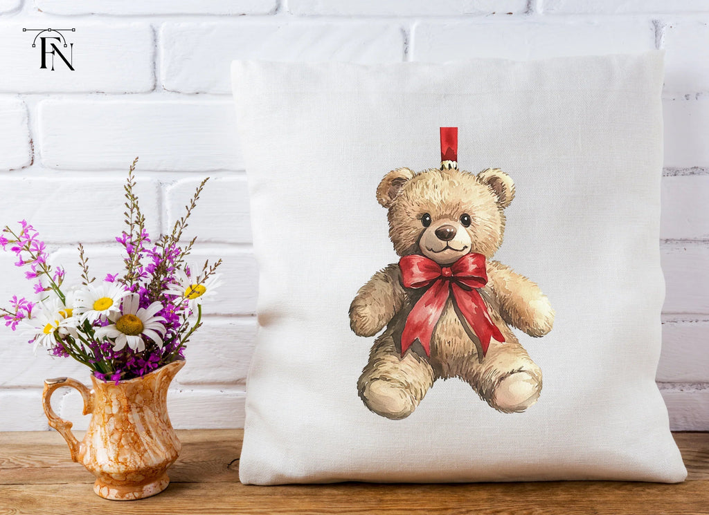 Cute Christmas Teddy Bear Ornament Clipart Bundle