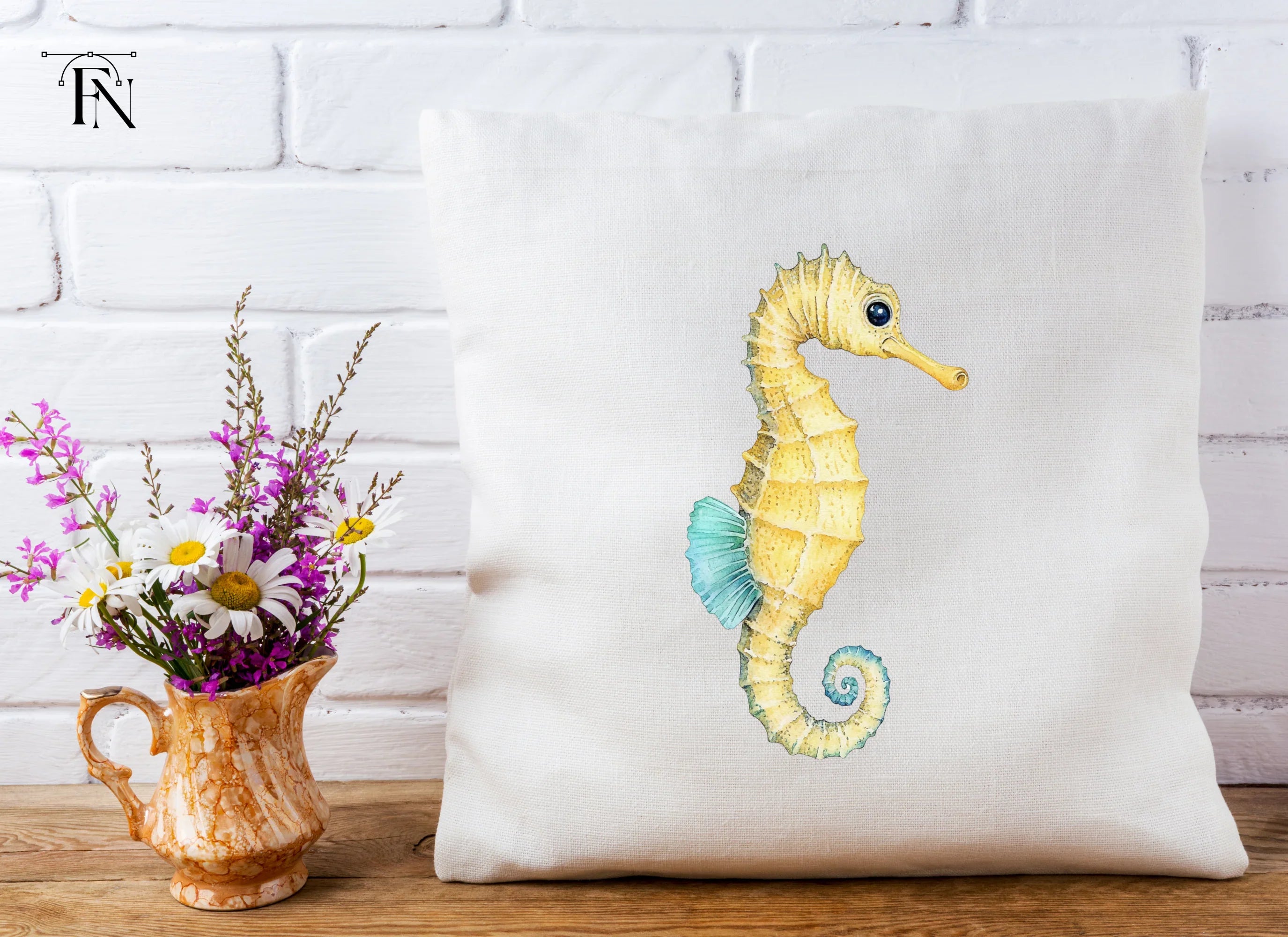 Yellow Seahorse Clipart Bundle