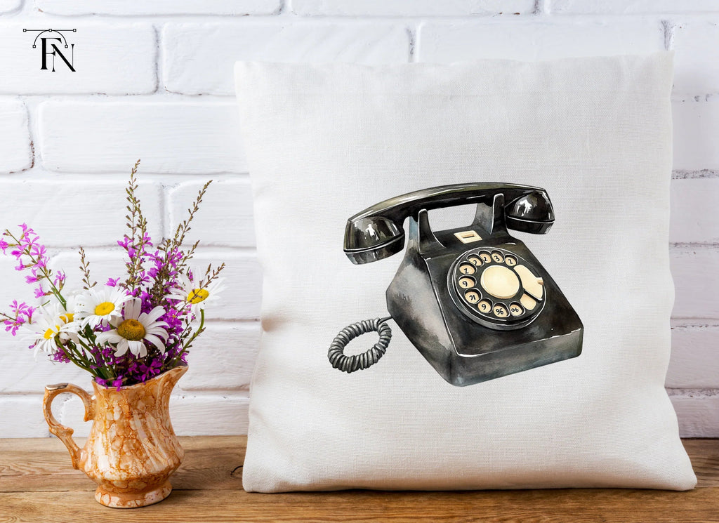Classic Black Rotary Telephone Clipart Bundle