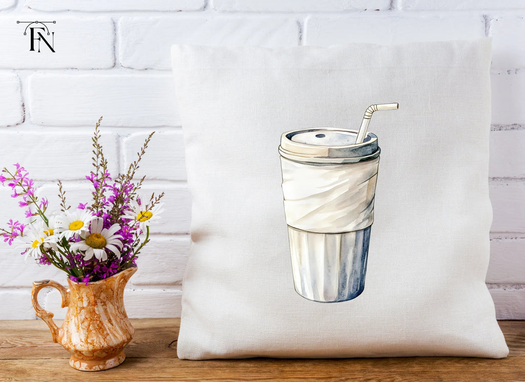 Coffee Cup with Straw Clipart Bundle