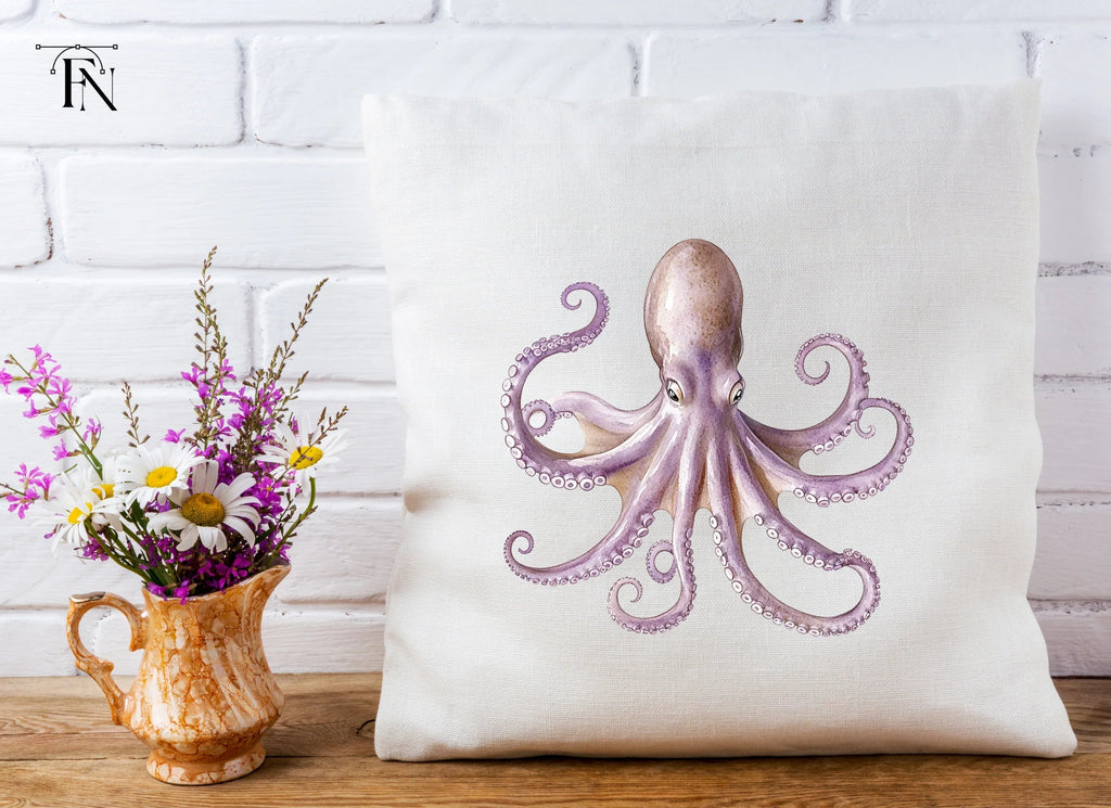 Purple Octopus Illustrations Clipart Bundle