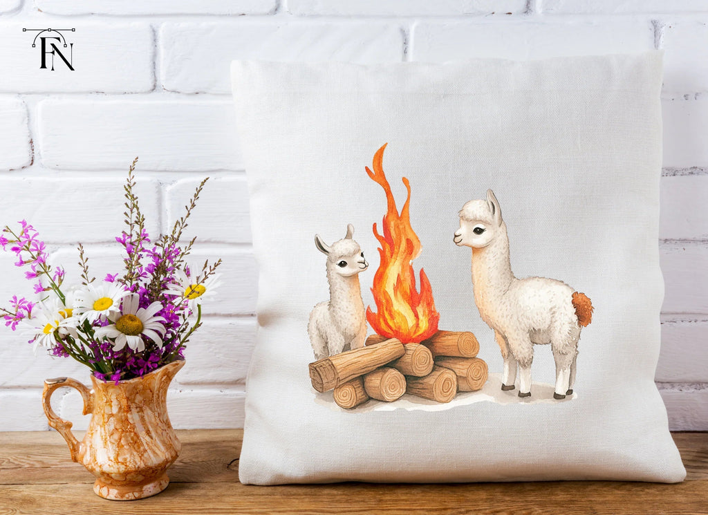 Cute Llama Campfire Clipart Bundle