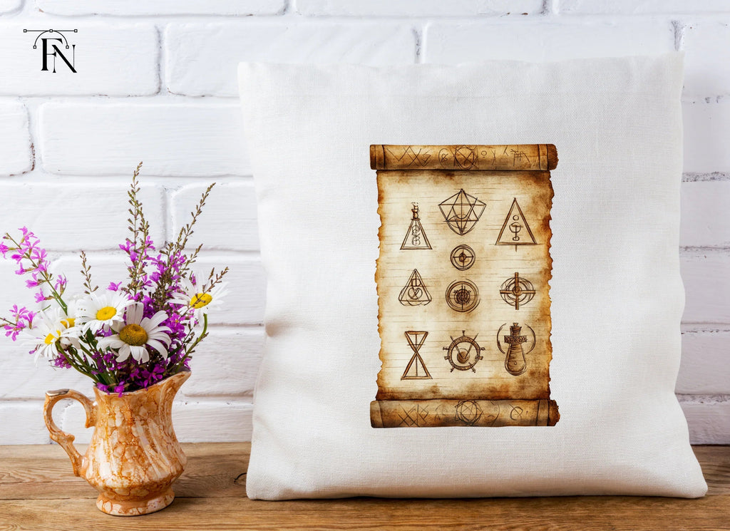 Ancient Scroll Mystic Symbols Clipart Bundle