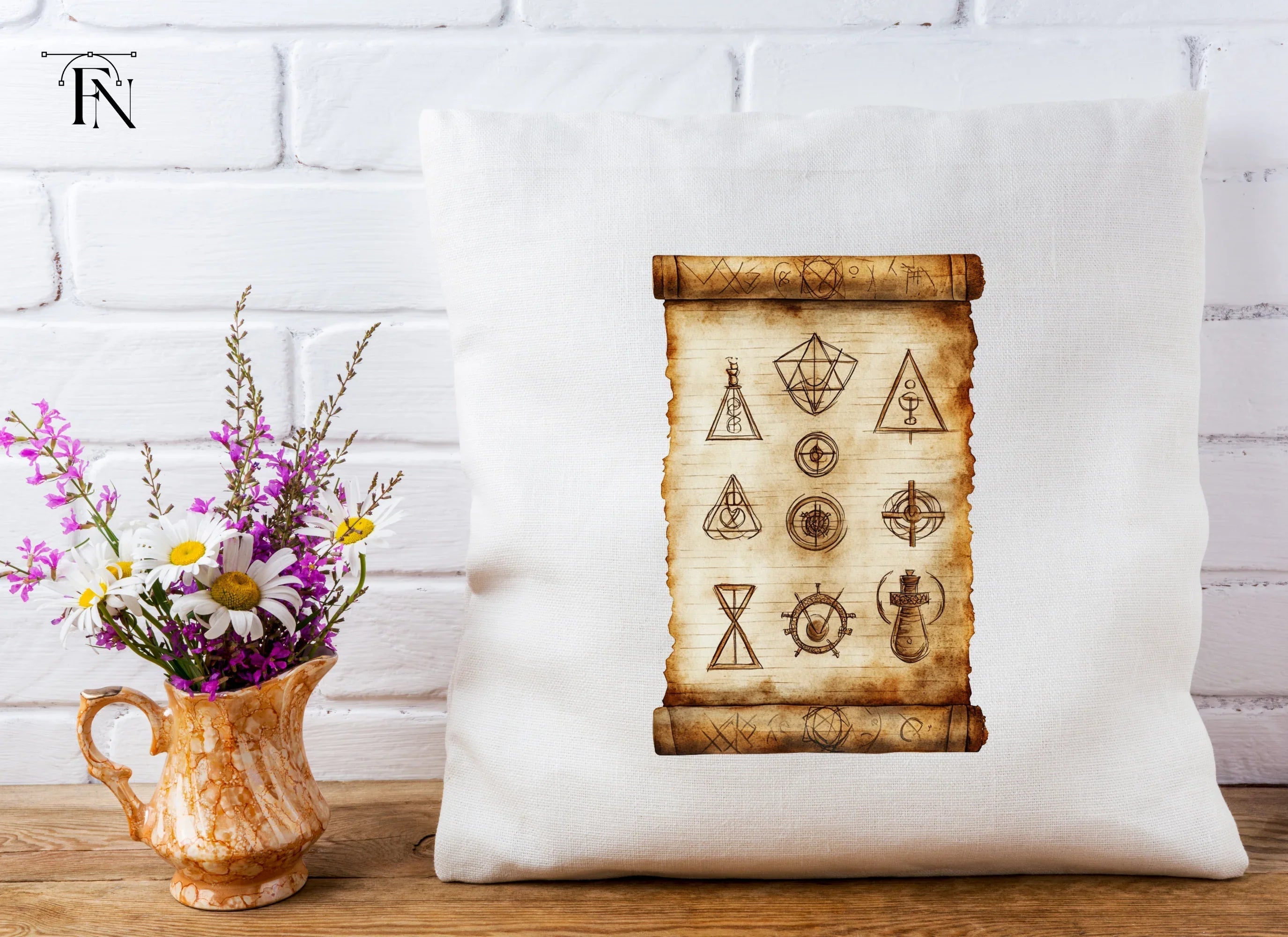 Ancient Scroll Mystic Symbols Clipart Bundle