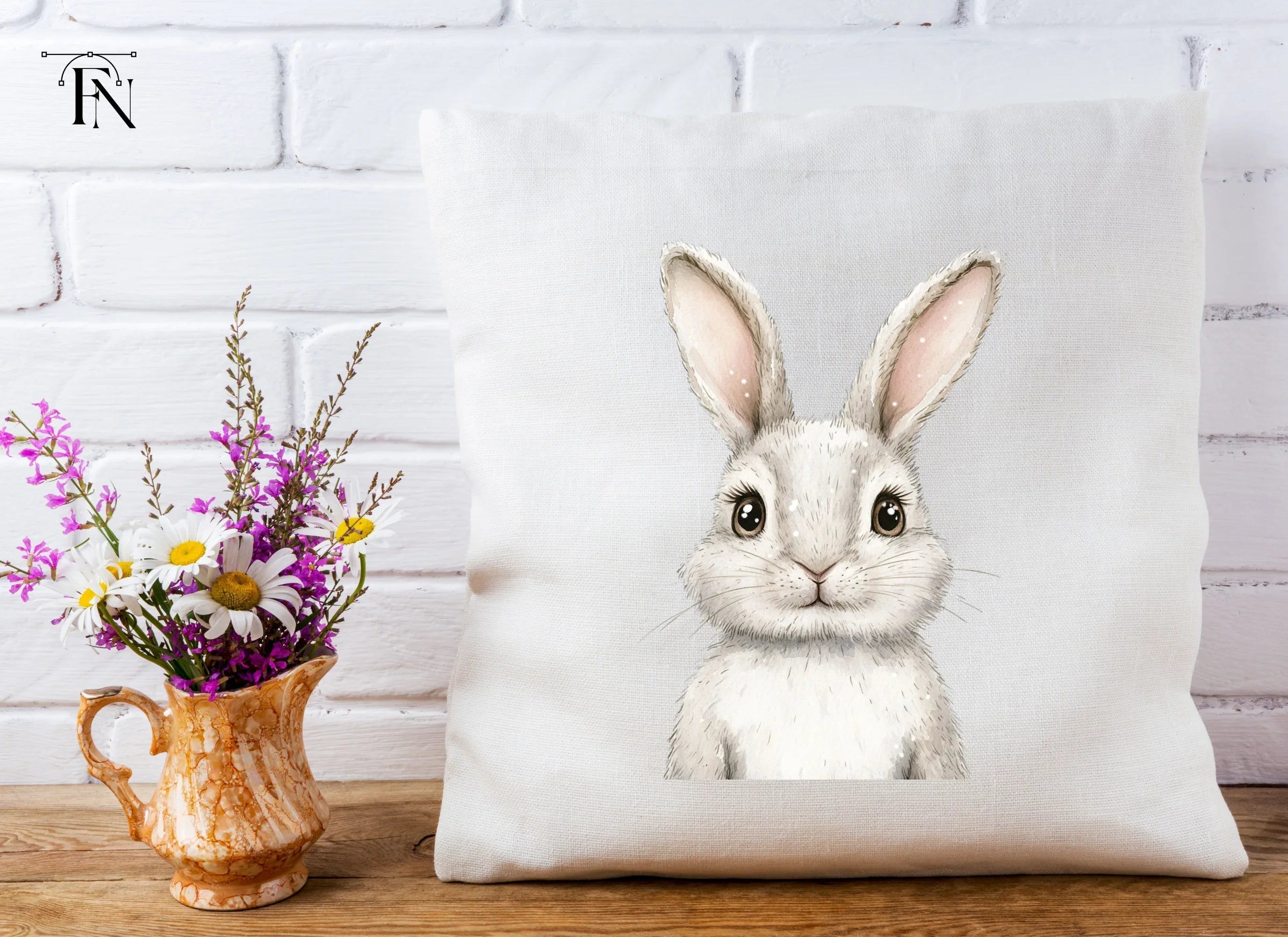 Cute White Bunny Clipart Bundle