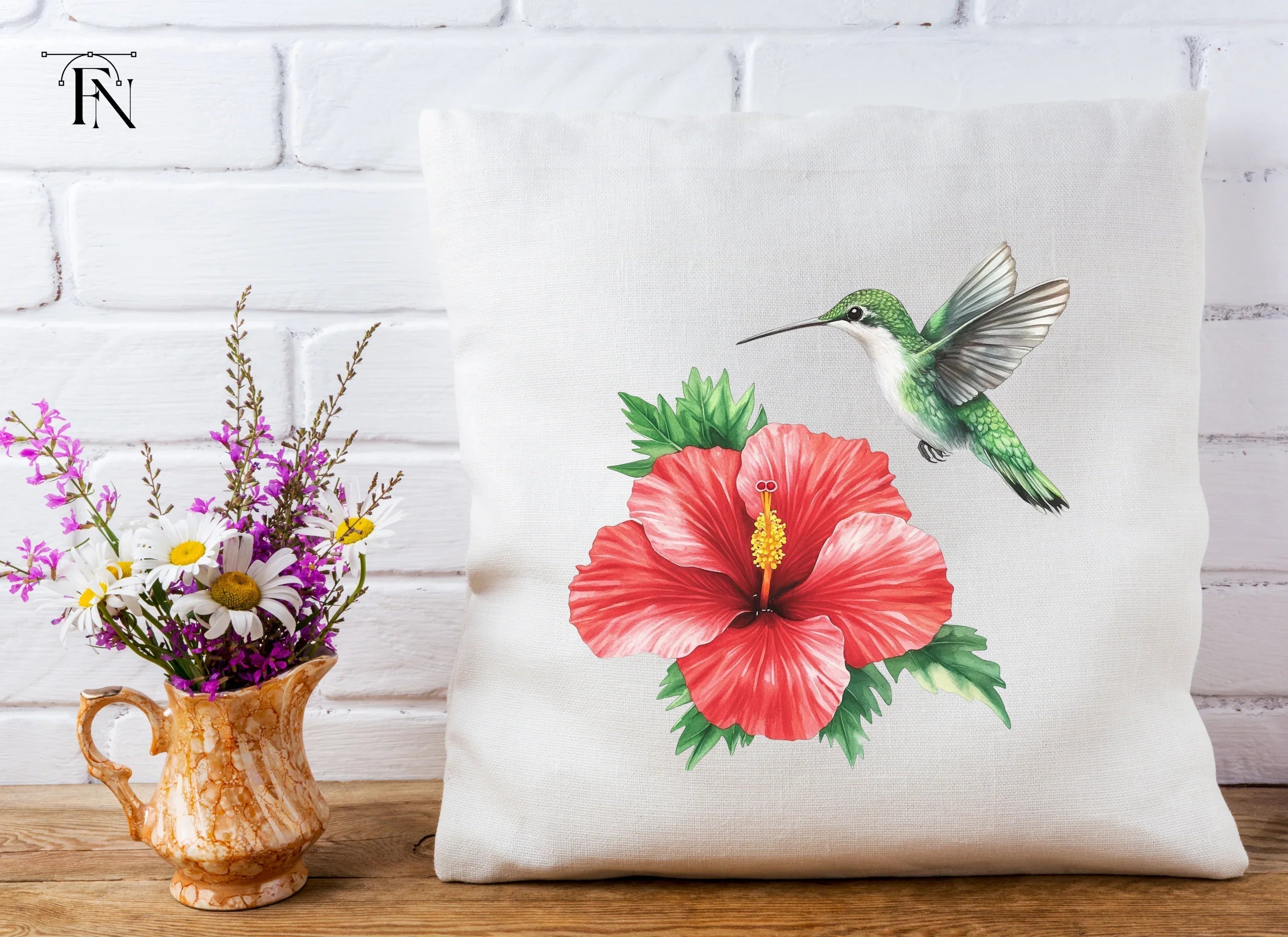 Hummingbird and Hibiscus Clipart Bundle