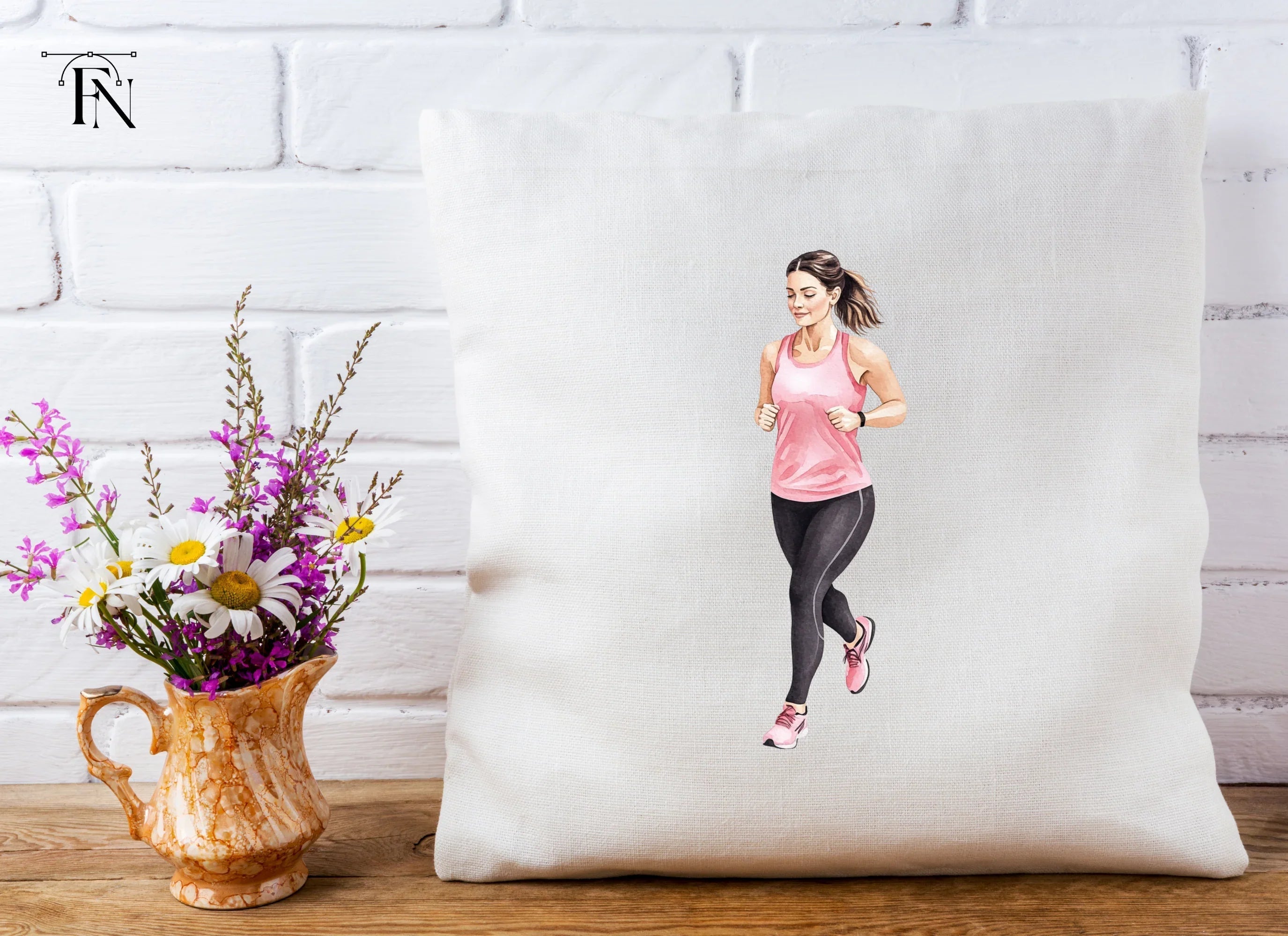 Fitness Woman Running Clipart Bundle