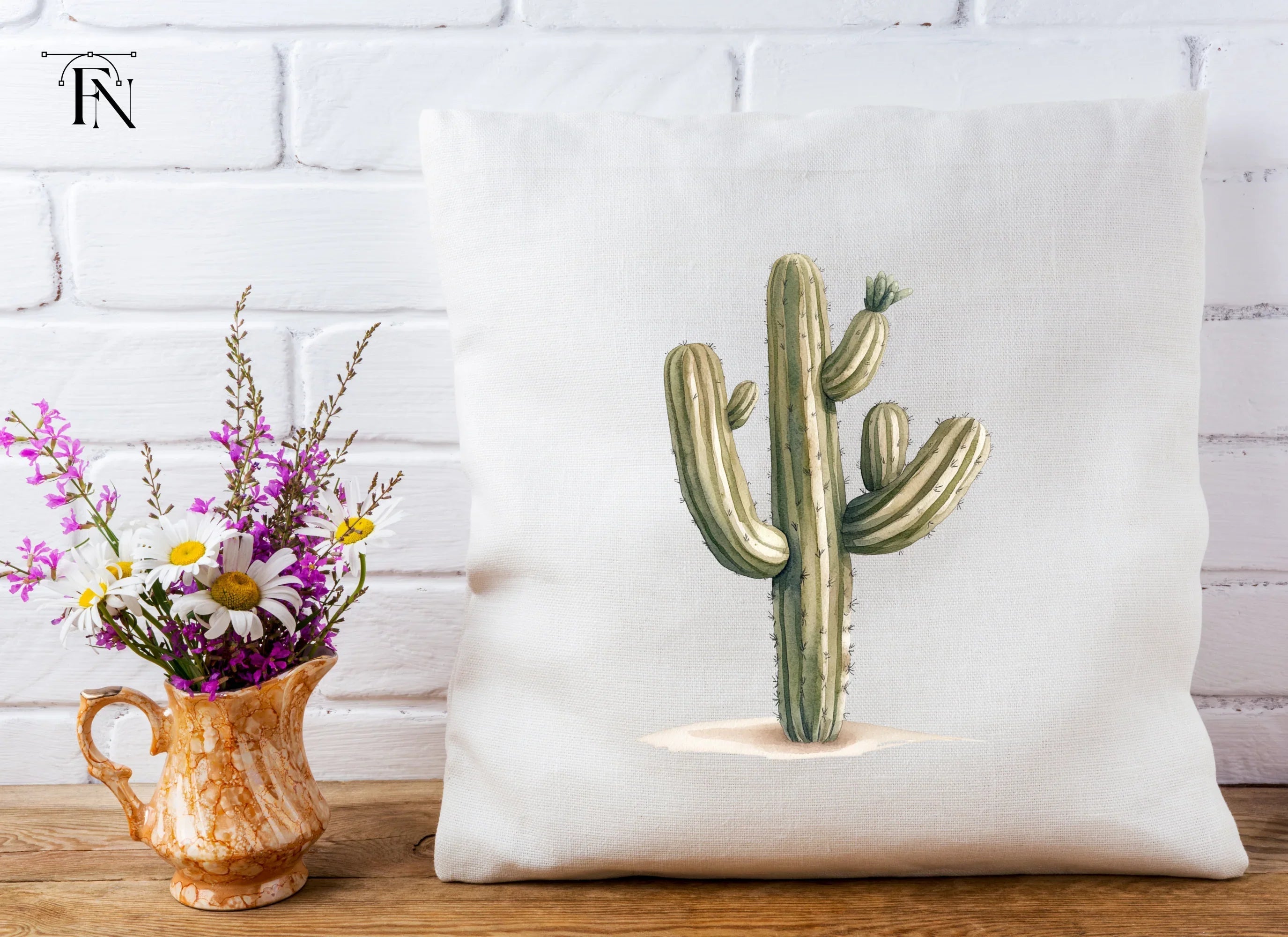 Desert Cactus Illustration Clipart Bundle