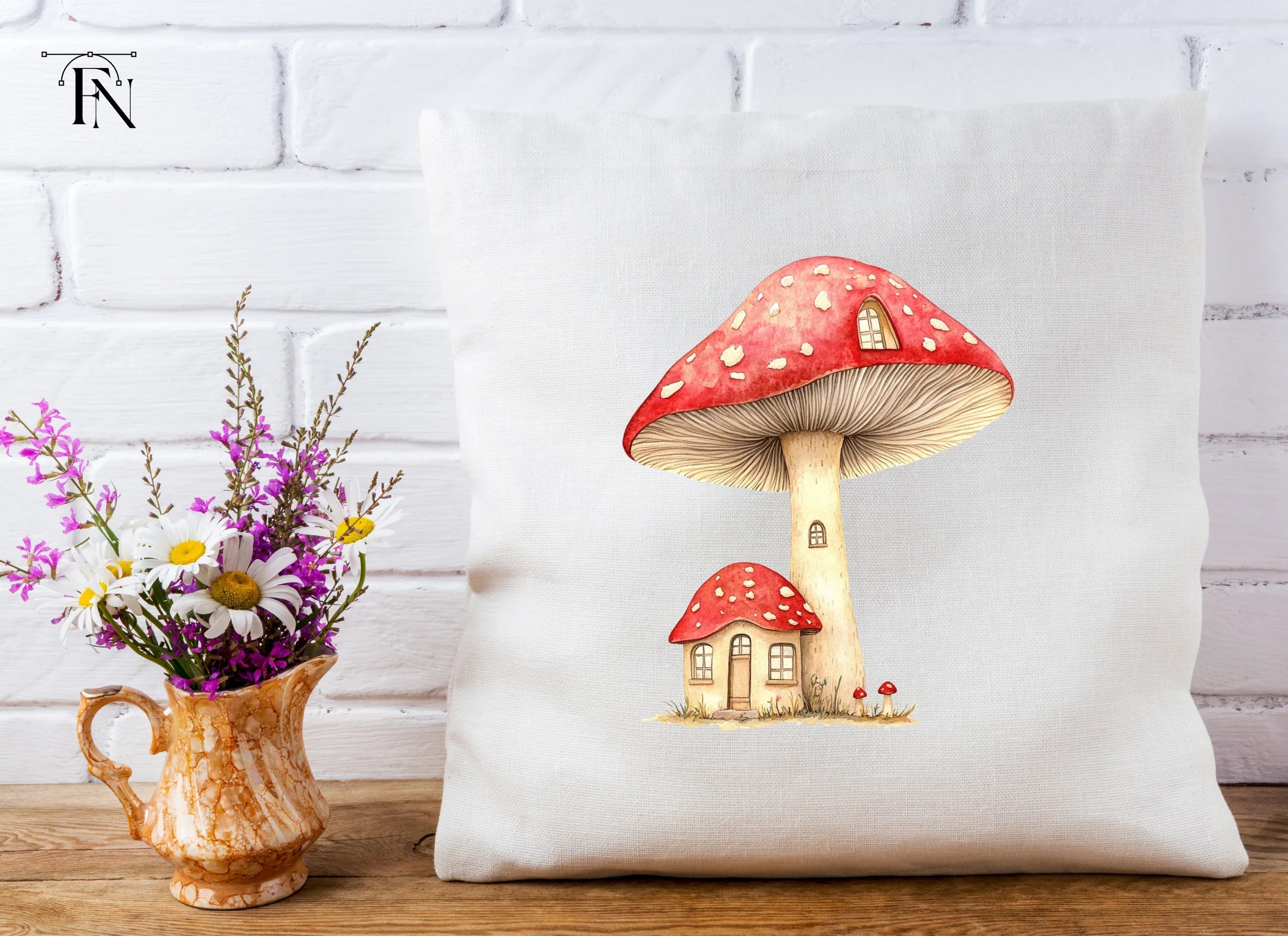 Fantasy Mushroom House Clipart Bundle