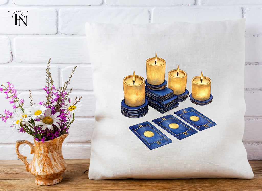 Mystical Tarot Cards and Candles Clipart Bundle