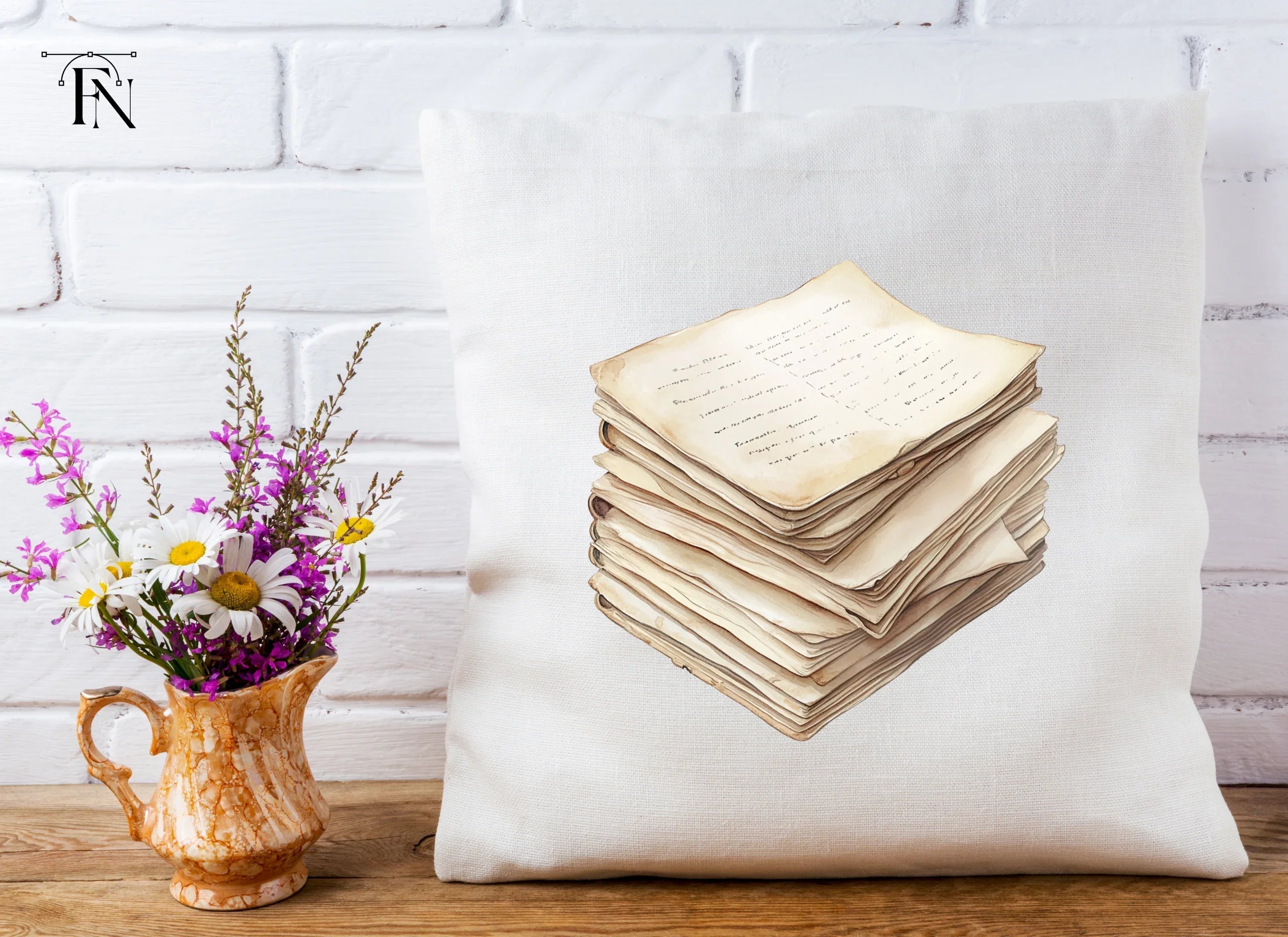 Vintage Stack of Old Papers Clipart Bundle