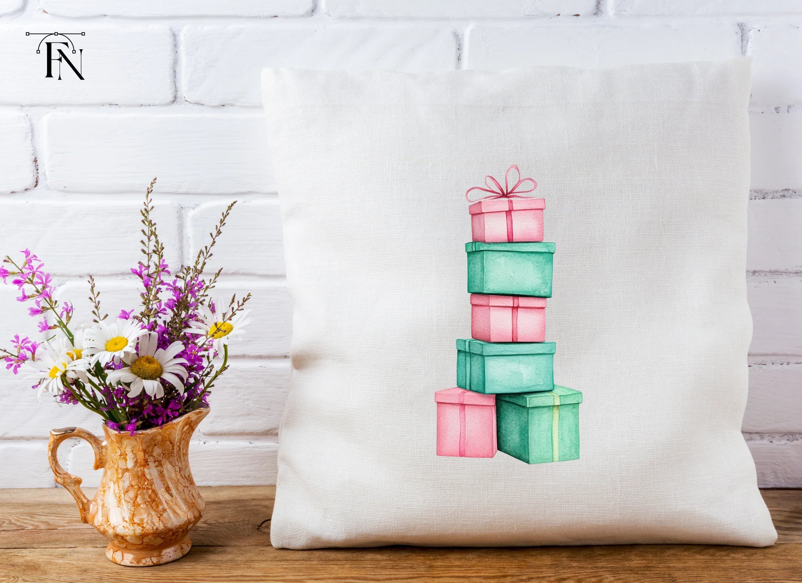 Christmas Gift Box Stacks Clipart Bundle