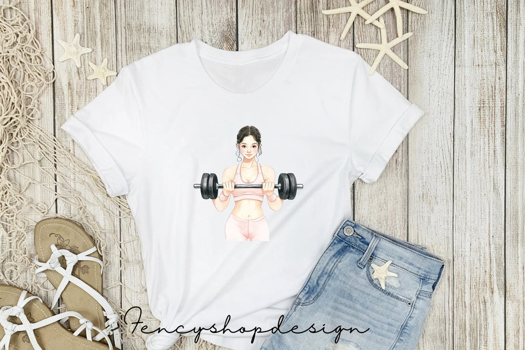 Strong Women Gym Workout Fitness Clipart Bundle