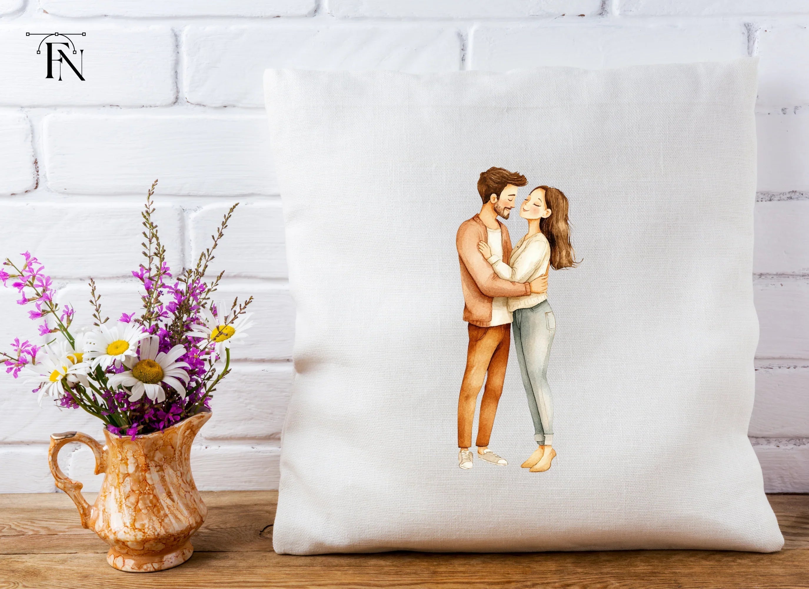 Cute Couple Hugging Clipart Bundle