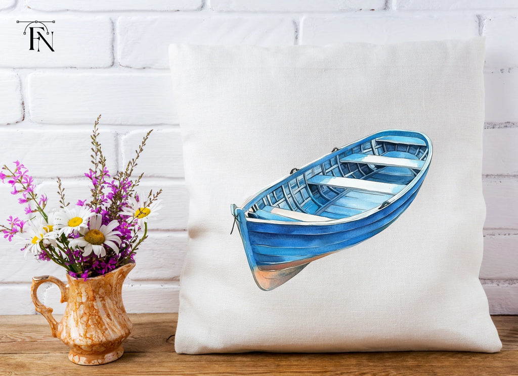 Blue Rowboat Clipart Bundle