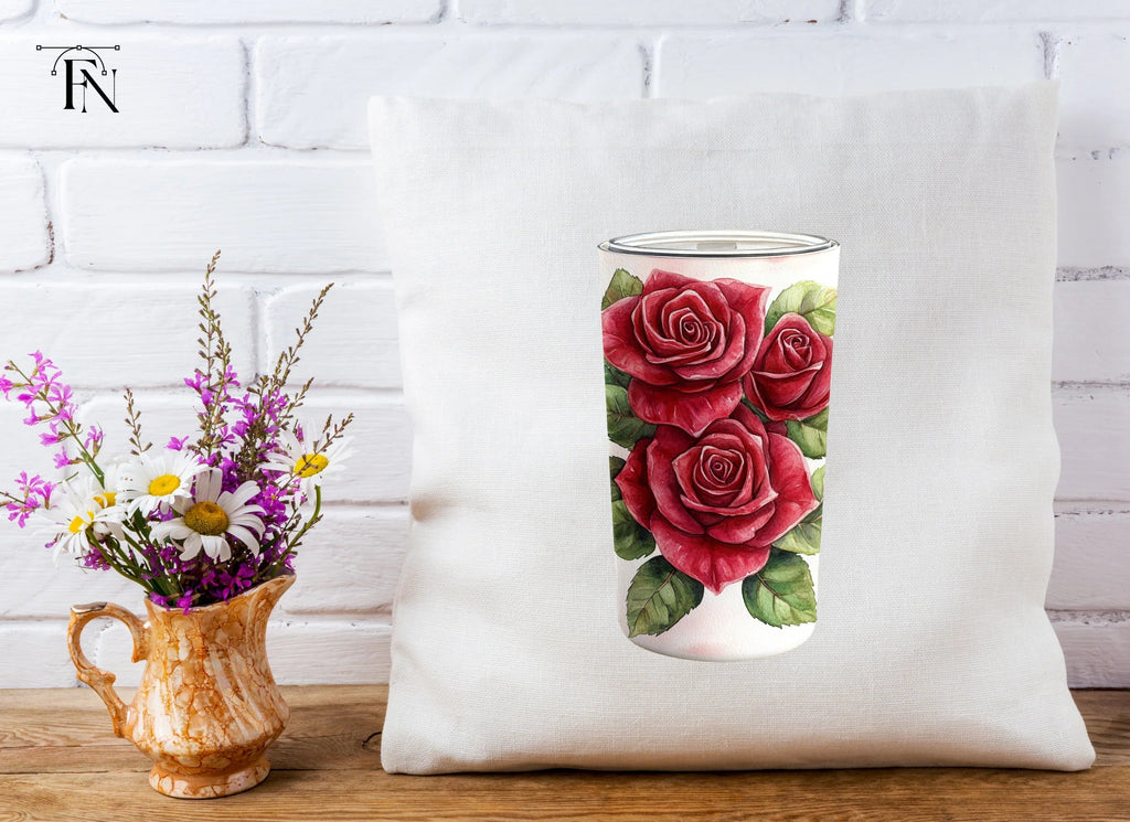 Multiple Red Roses Tumbler Clipart Bundle