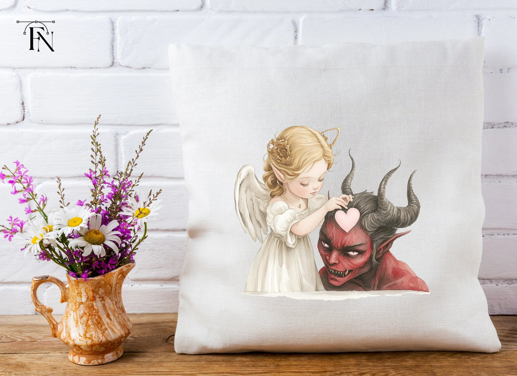 Cute Angel and Devil Heart Clipart Bundle