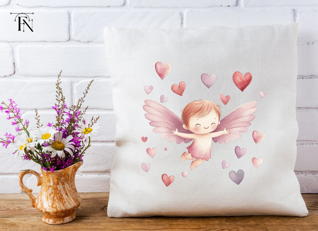 Cute Cupid Angels with Hearts Clipart Bundle