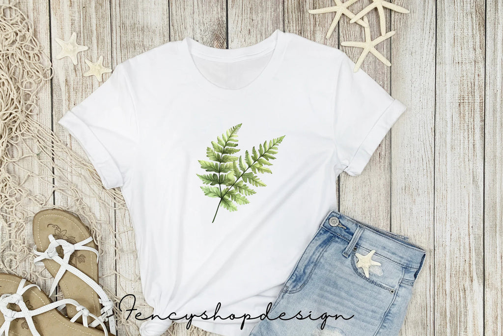 Green Fern Leaves Clipart Bundle