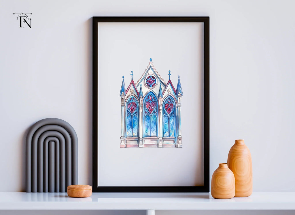 Gothic Stained Glass Windows Clipart Bundle