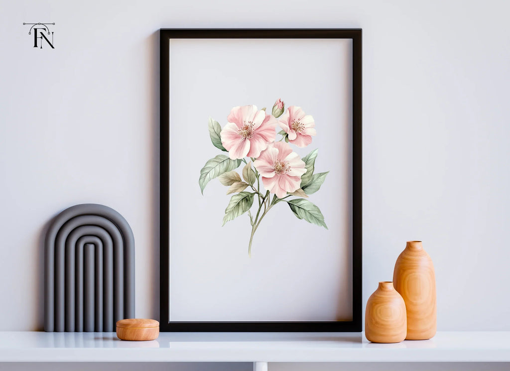 Pink Rose Floral Clipart Bundle