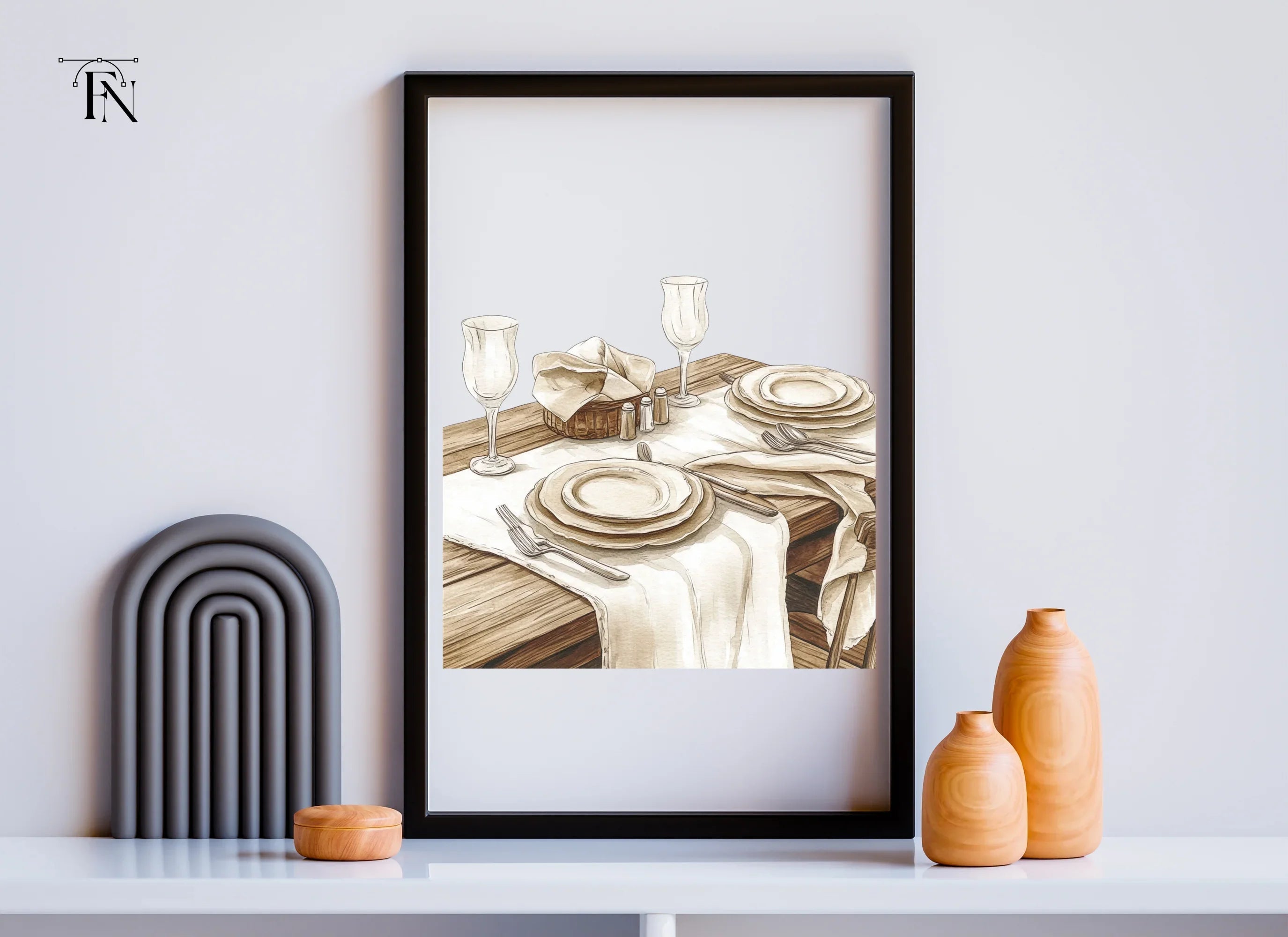 Elegant Dining Table Settings Clipart Bundle