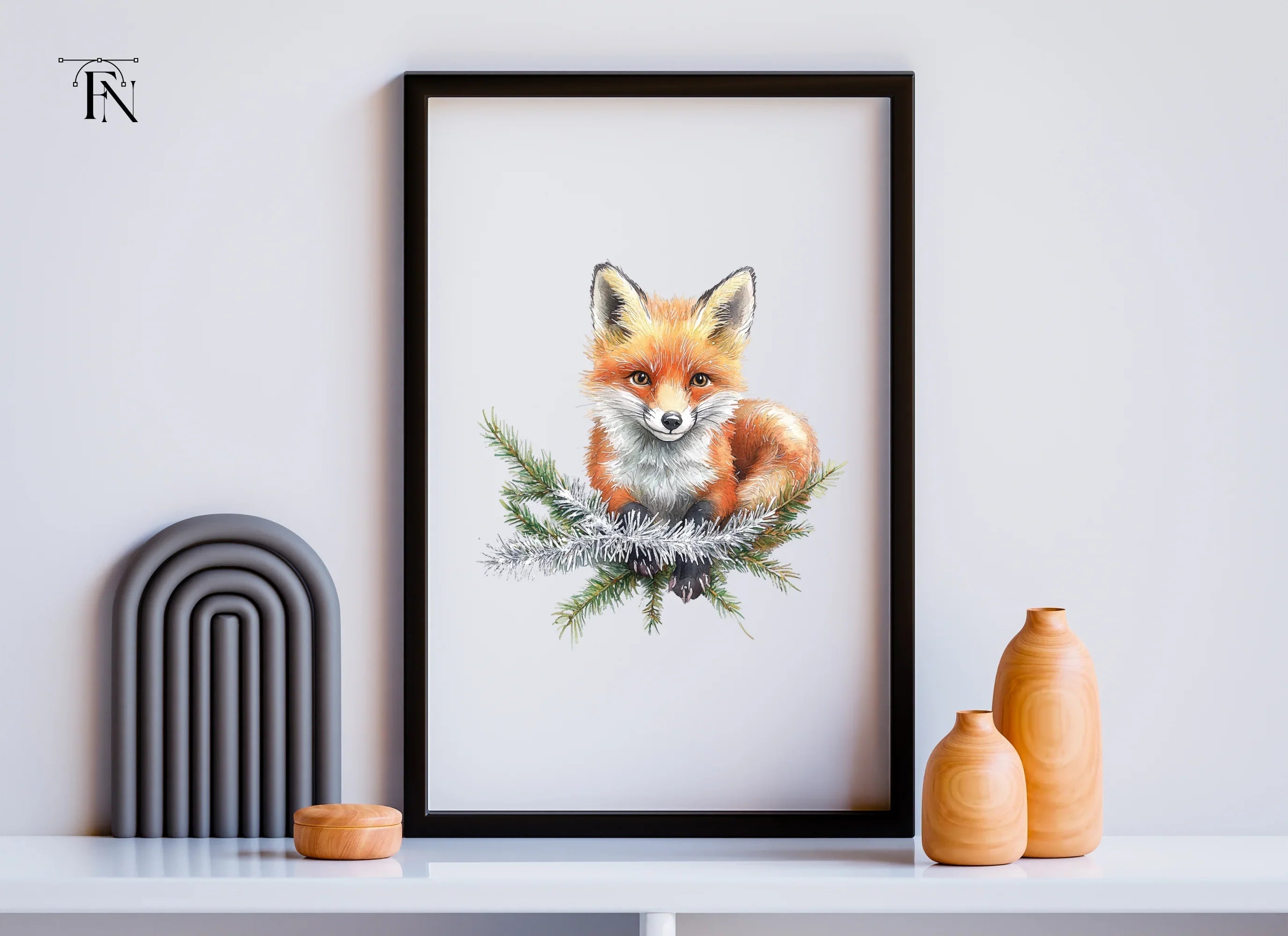 Cute Christmas Fox Clipart Bundle