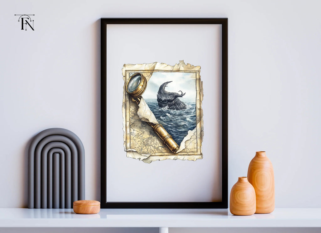 Sea Monster Map Adventure Clipart Bundle