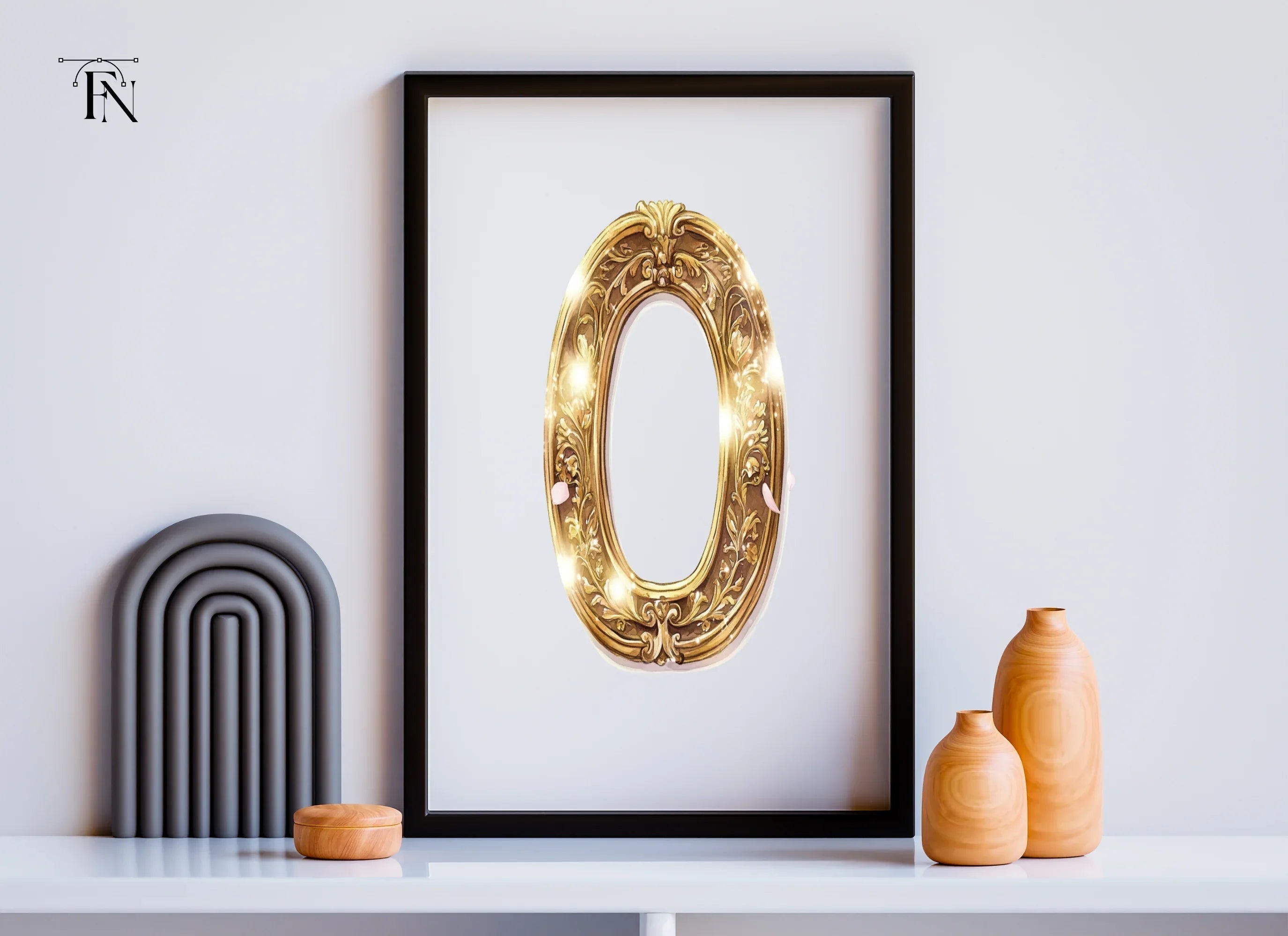 Golden Ornate Number Clipart Bundle
