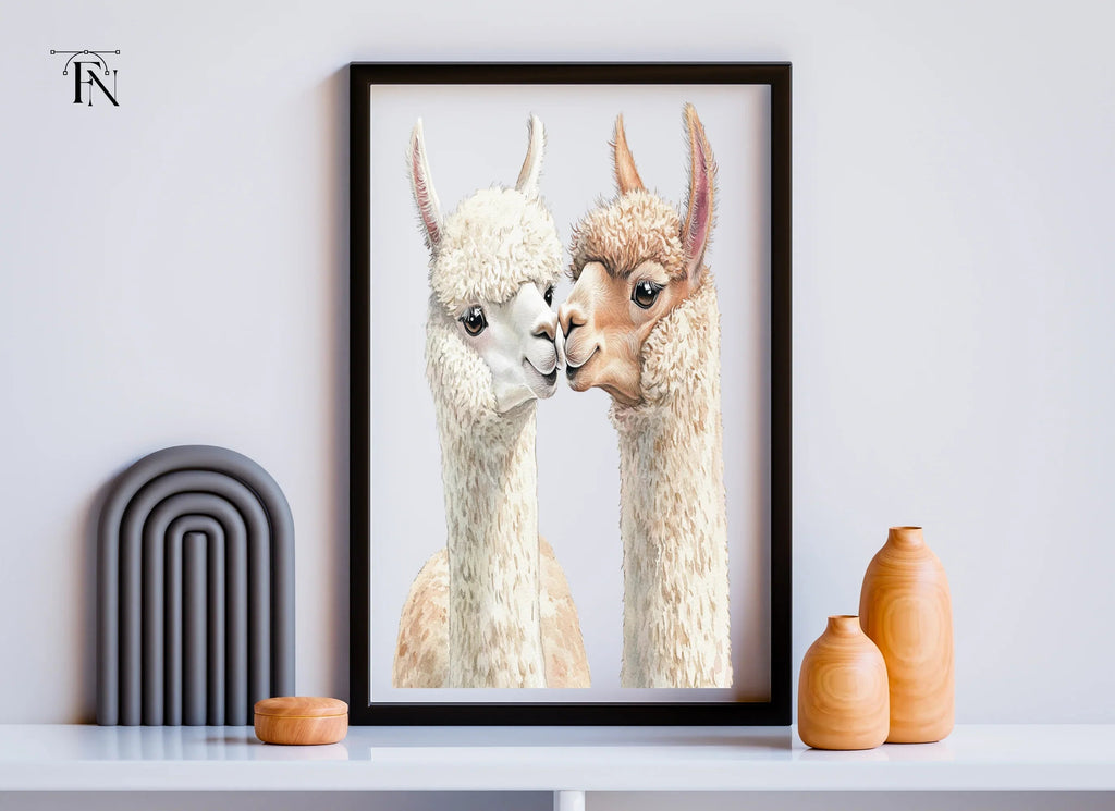 Cute Alpaca Couple Clipart Bundle