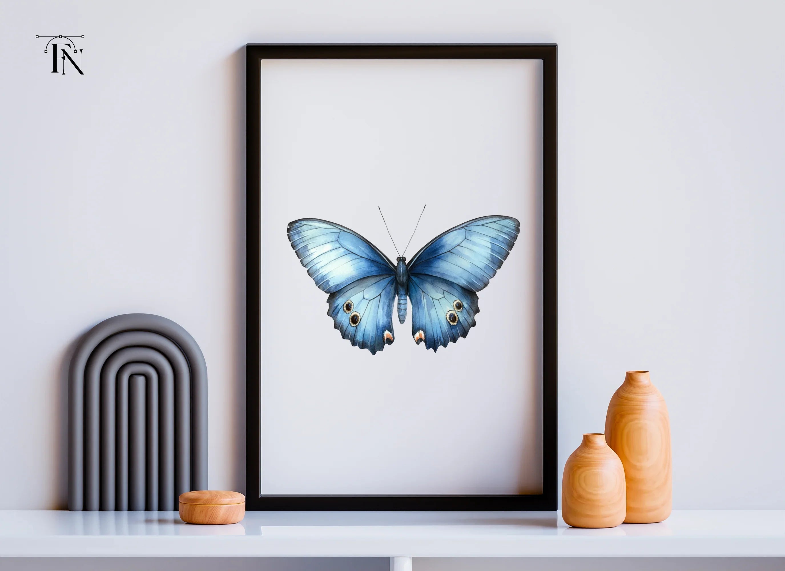 Blue Butterfly Clipart Bundle