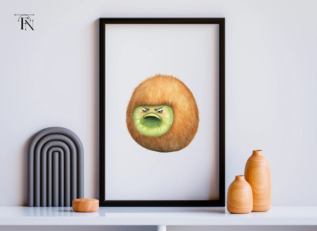 Angry Kiwi Fruit Cartoon Clipart Bundle