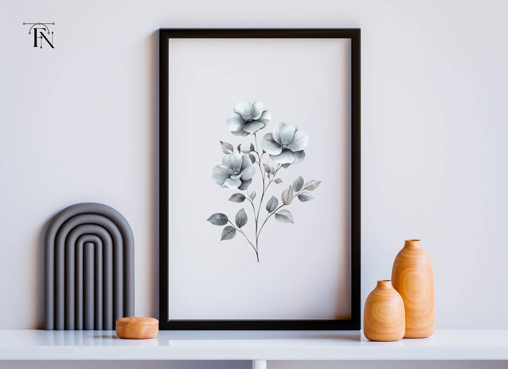 Subtle Grey Flower Bouquets Clipart Bundle