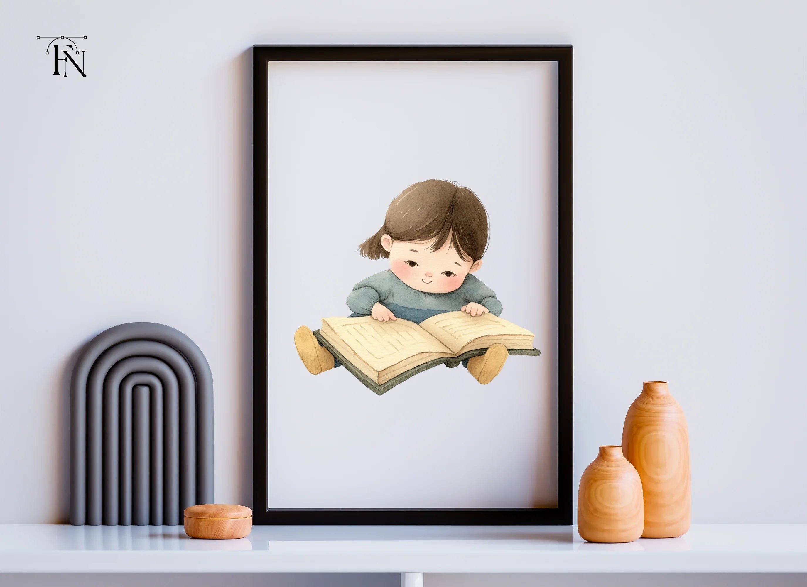 Cute Girl Reading Book Clipart Bundle