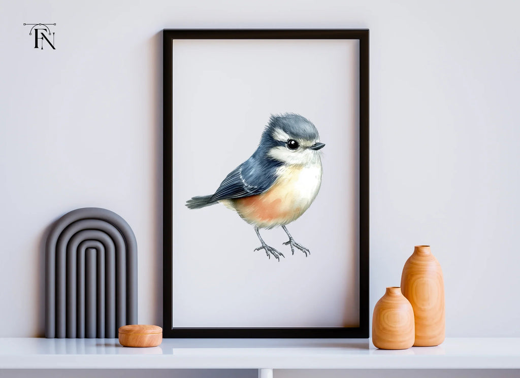 Adorable Blue and Orange Bird Clipart Bundle
