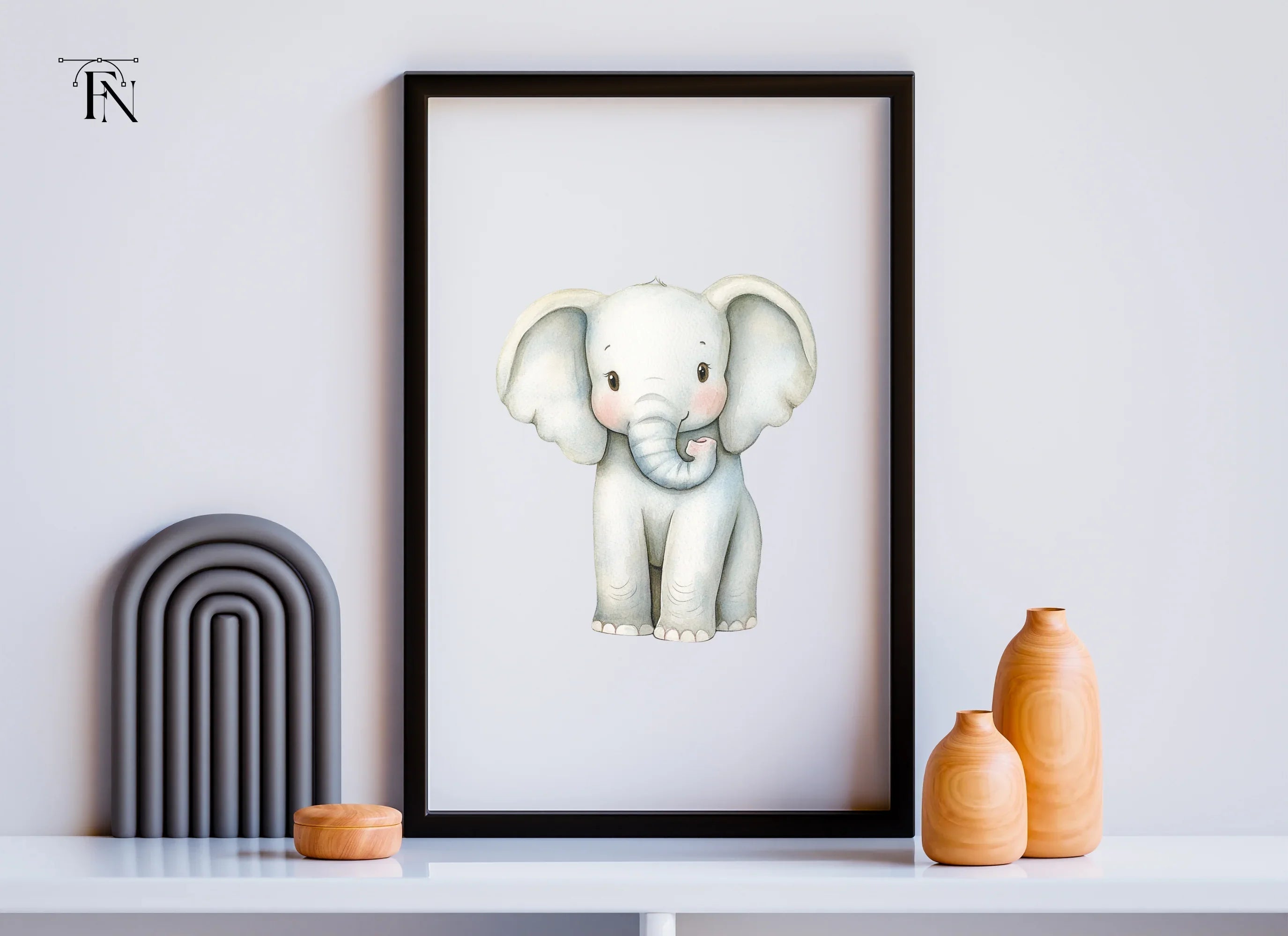 Cute Baby Elephant Clipart Bundle