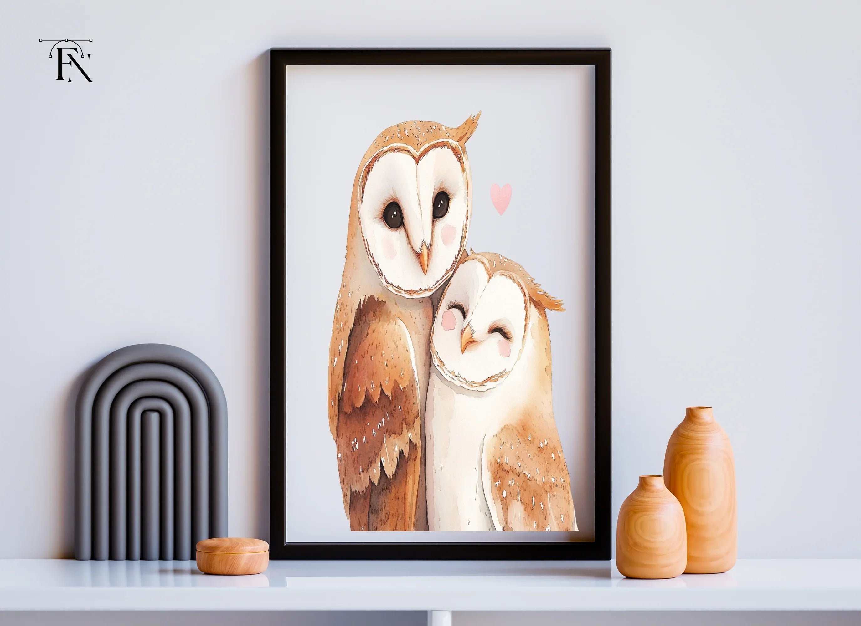 Cute Barn Owl Couple Clipart Bundle