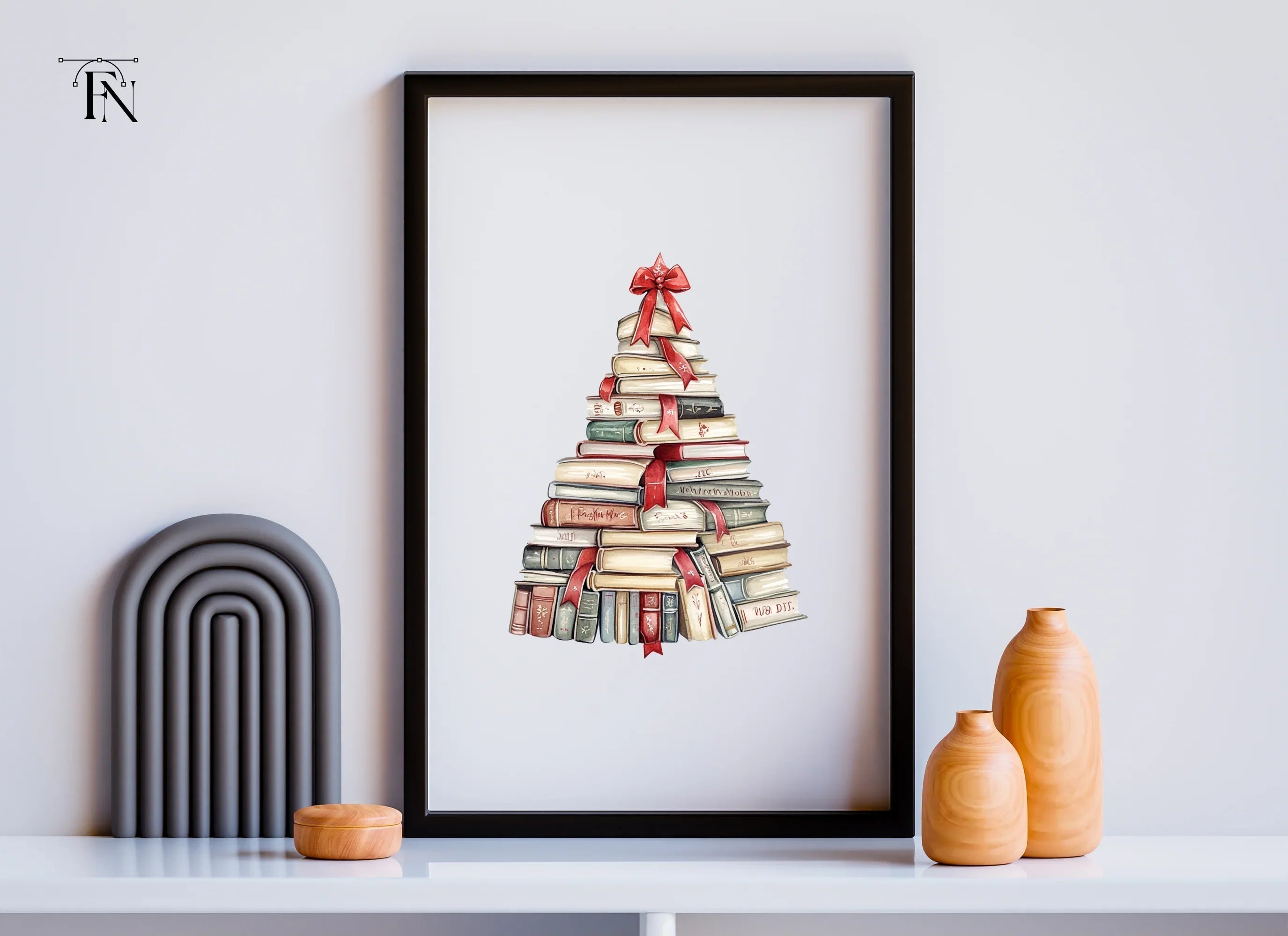 Christmas Book Tree Clipart Bundle