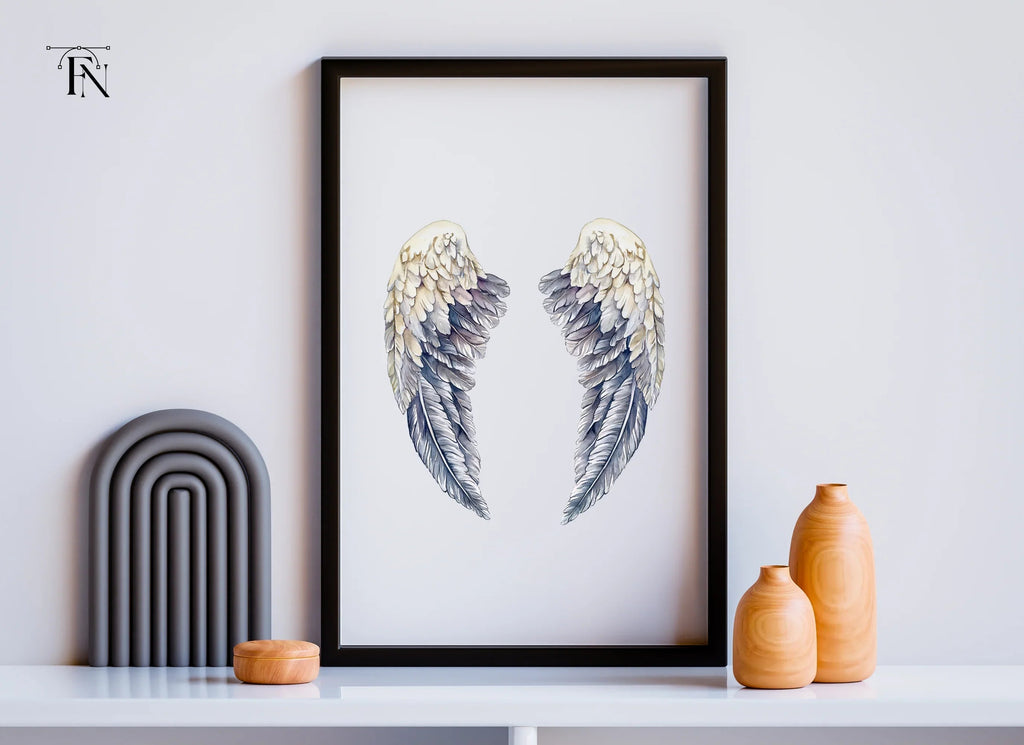 Grey Angel Wings Clipart Bundle